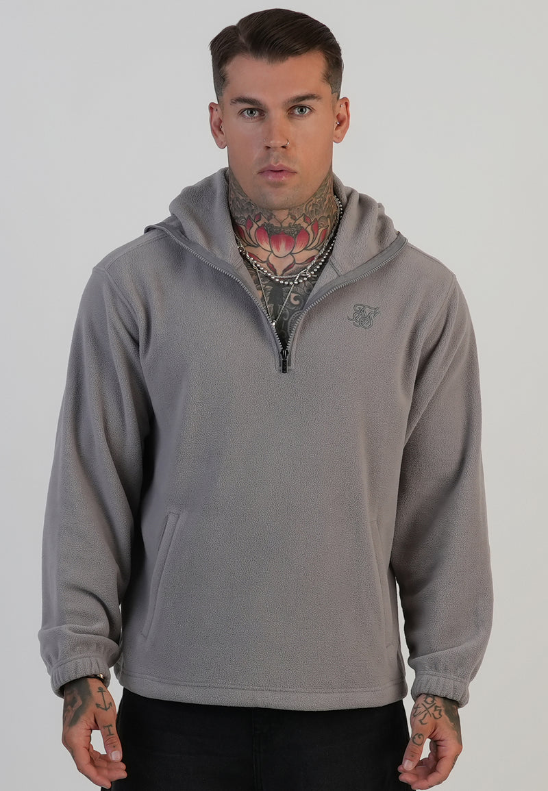 Grey Polar Fleece Hoodie
