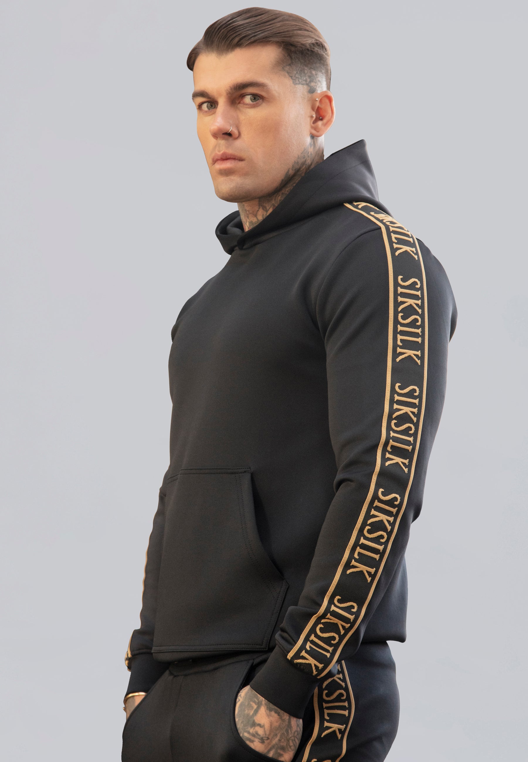 SikSilk Mens Black Pullover Hoodie | SikSilk NZ