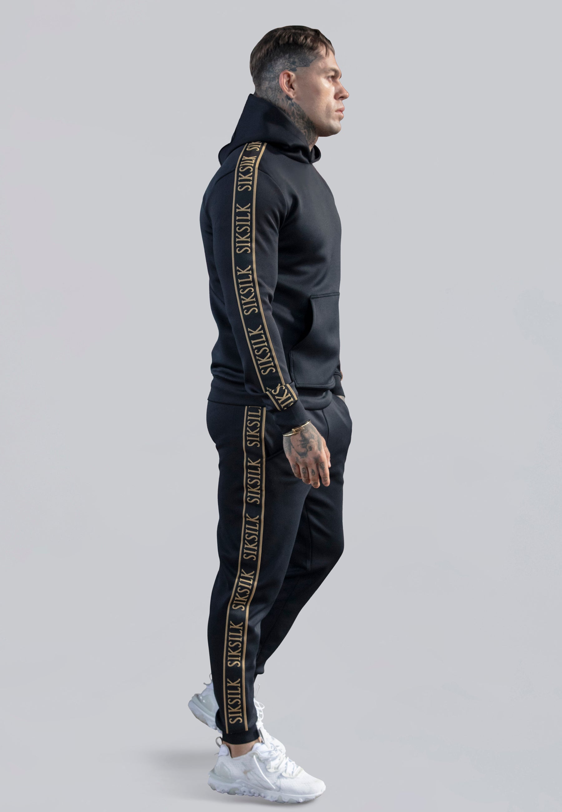 SikSilk Mens Black Pullover Hoodie | SikSilk NL