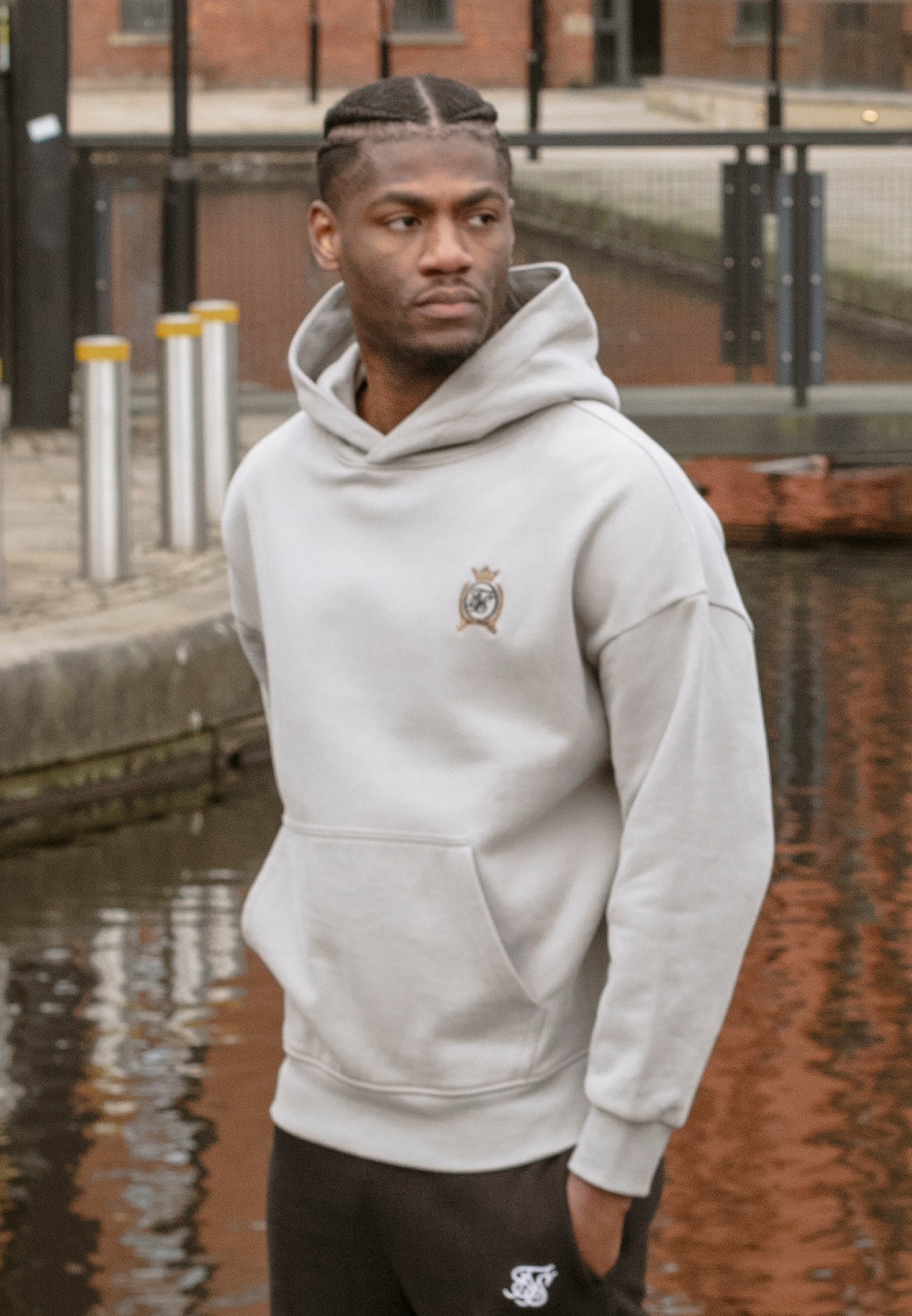 Graphic Sweatshirt Siksilk White Hoodie Siksilk Zip Thru Varisty
