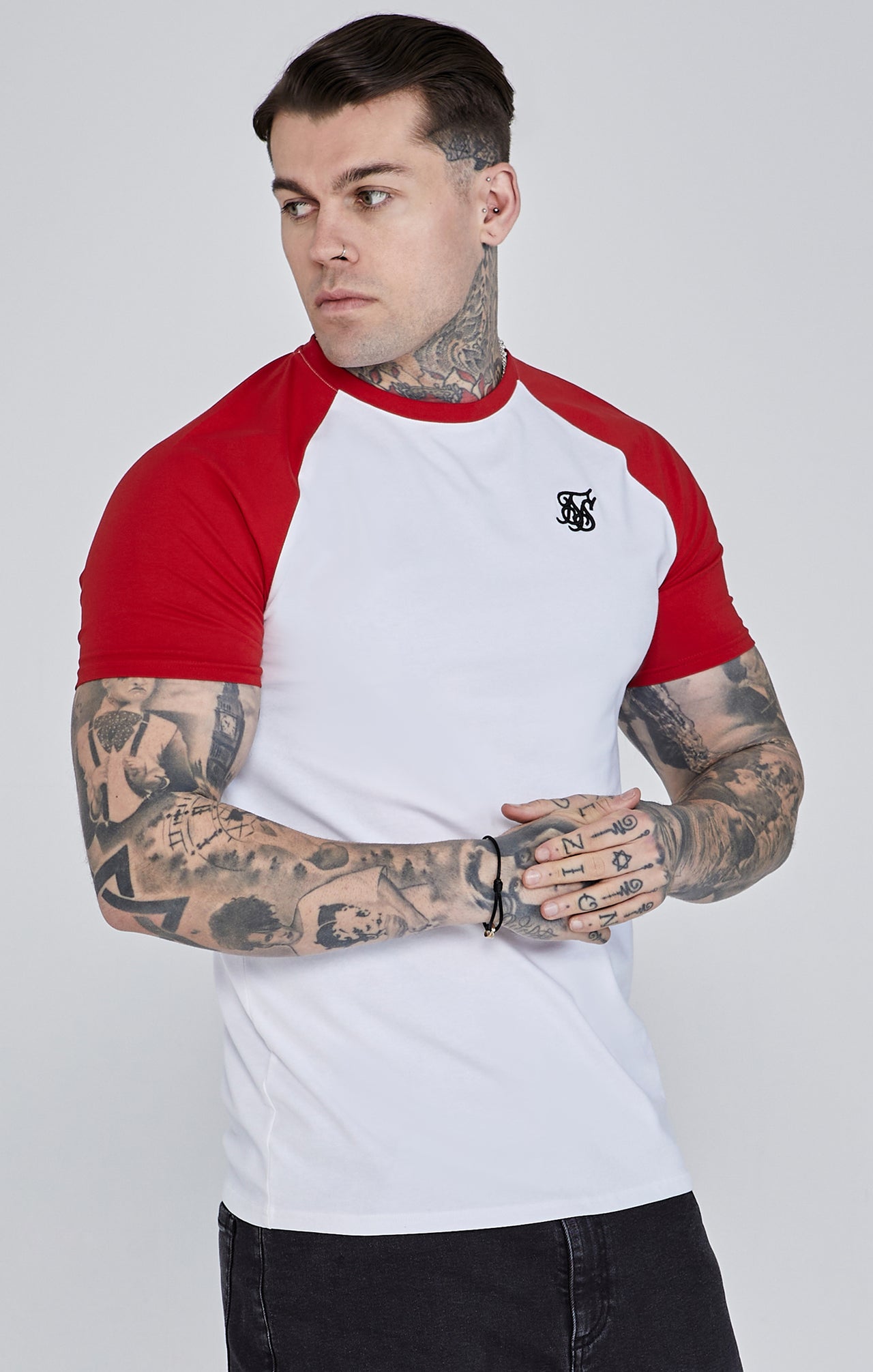 White Red Raglan T-Shirt