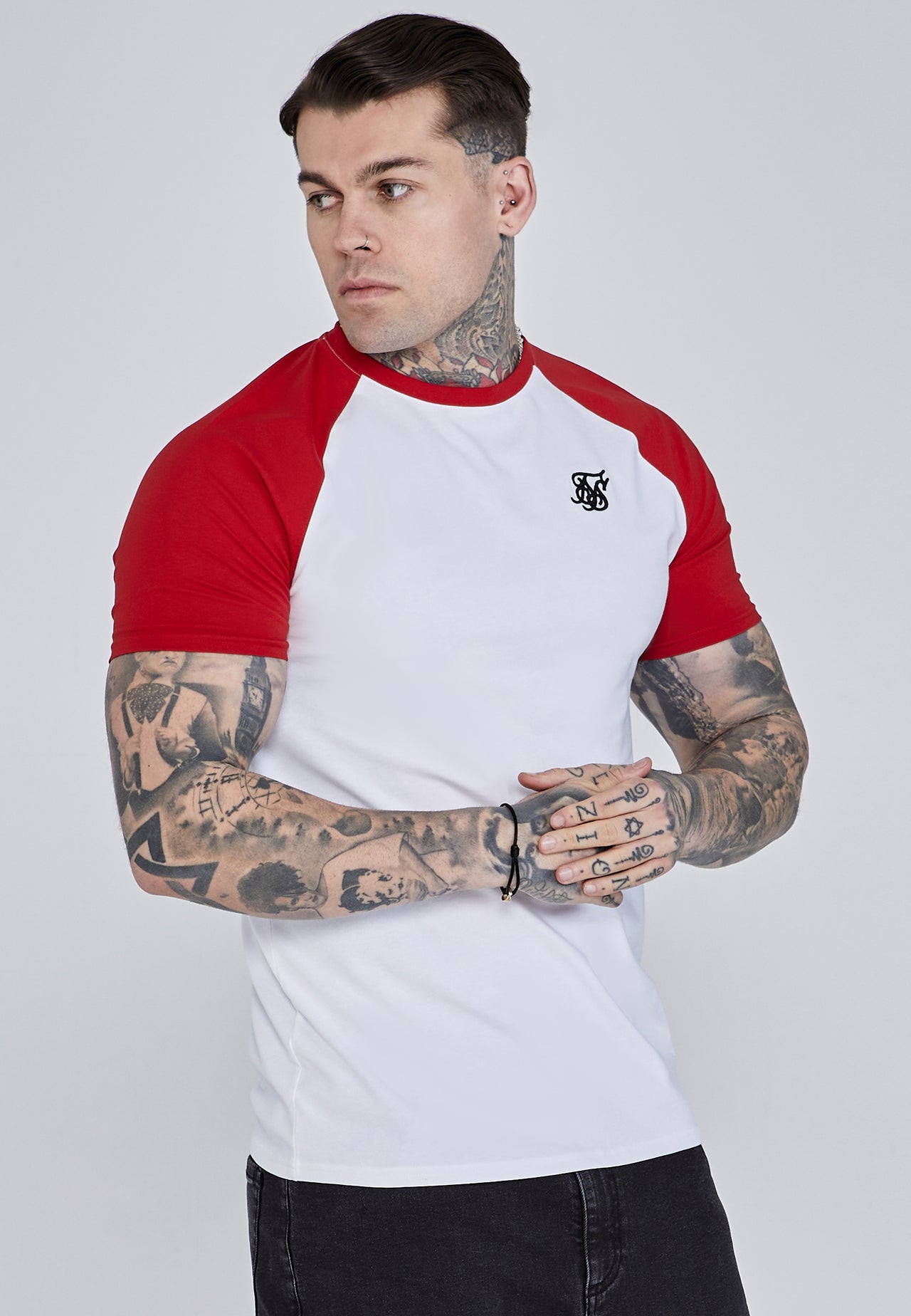 White Red Raglan T-Shirt