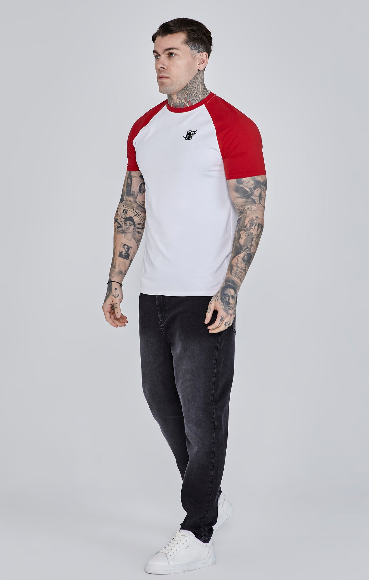 White Red Raglan T-Shirt (3)