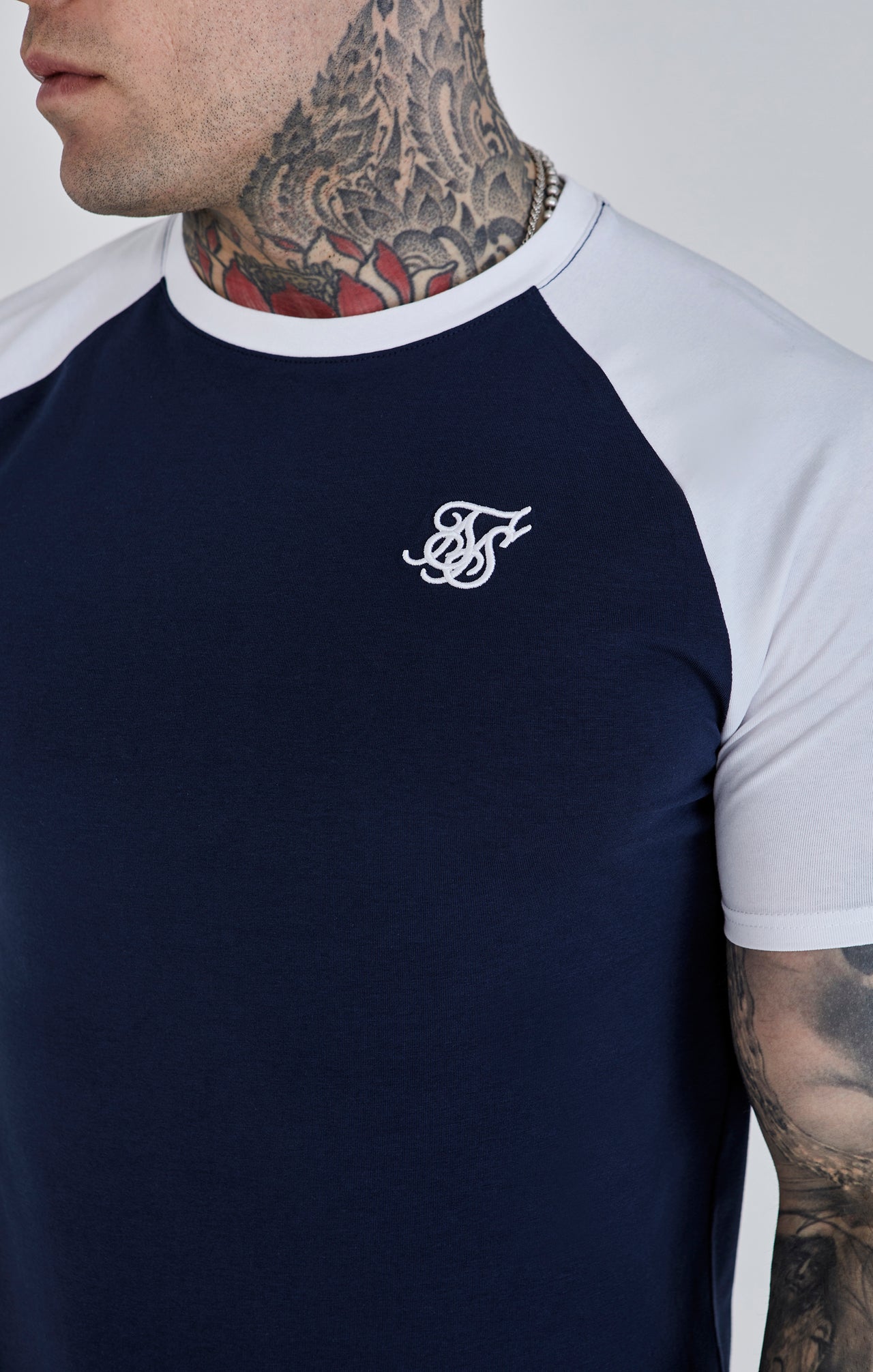 Navy White Raglan T-Shirt (2)