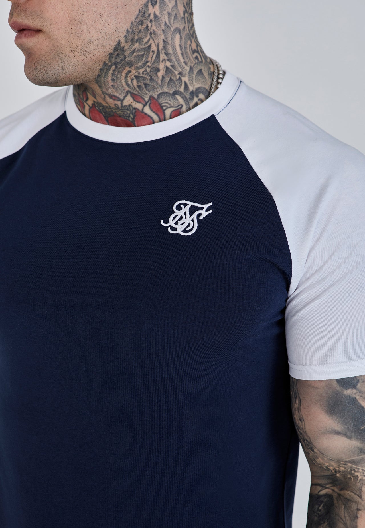 Navy White Raglan T-Shirt (2)