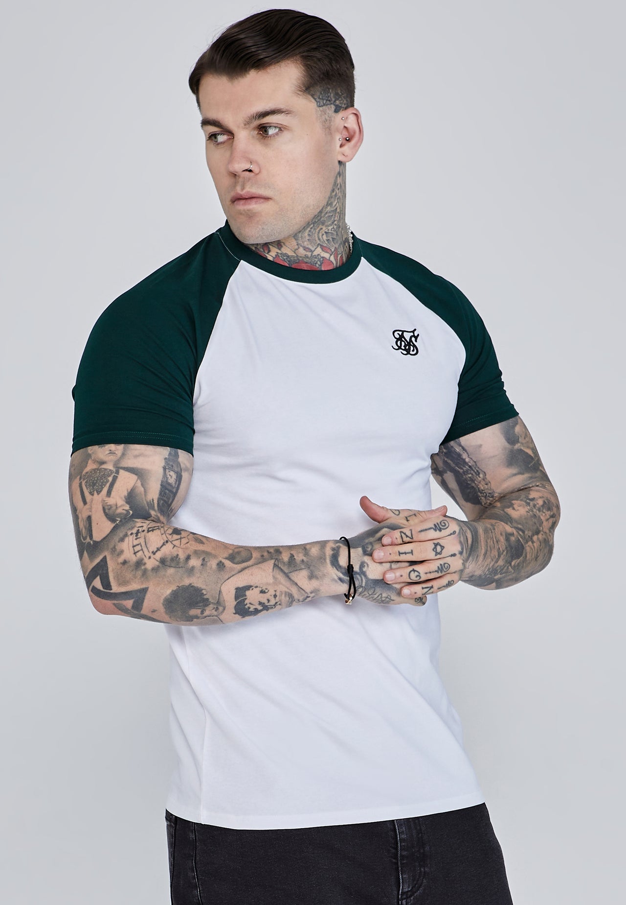 White Green Raglan T-Shirt