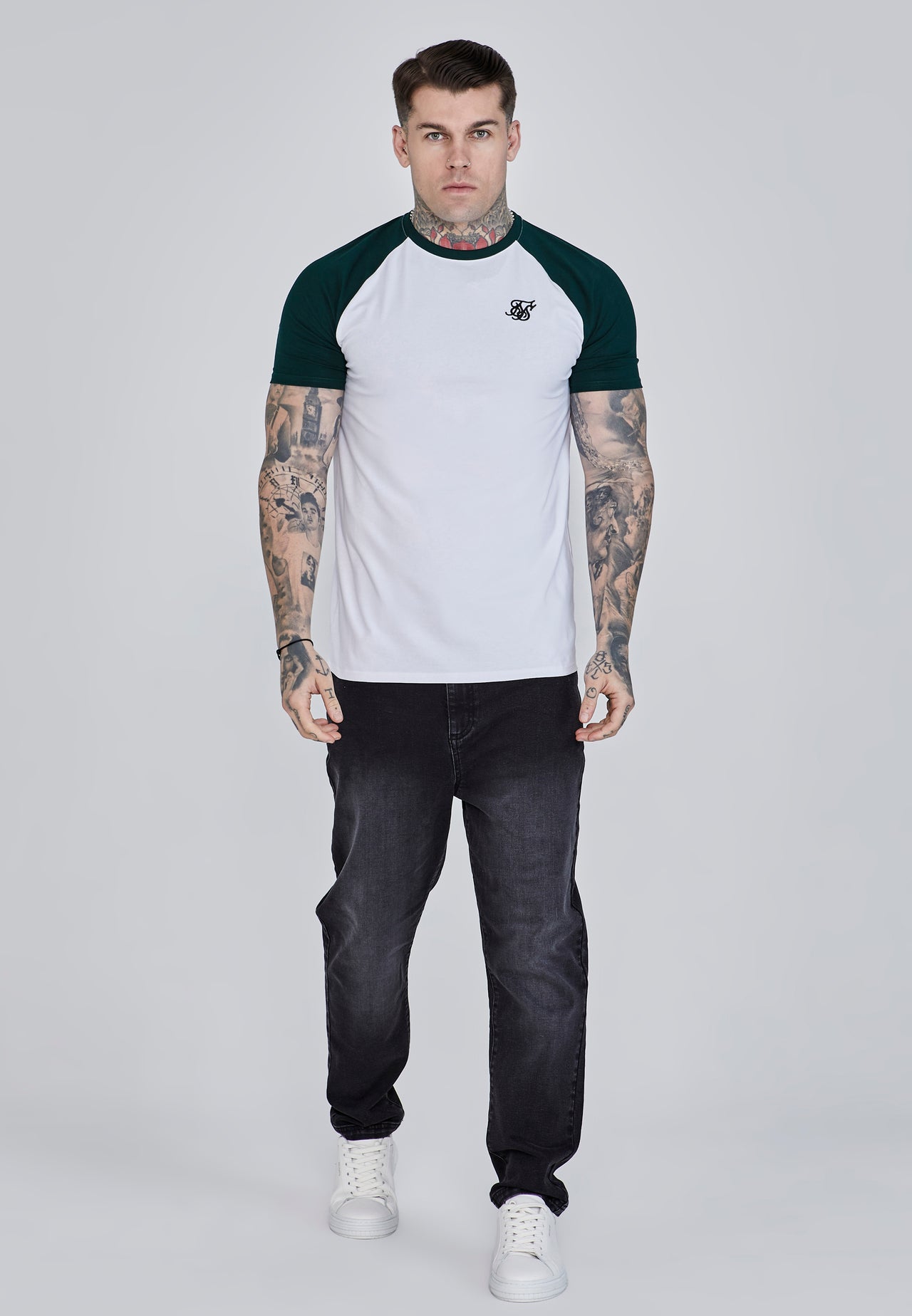 White Green Raglan T-Shirt (1)