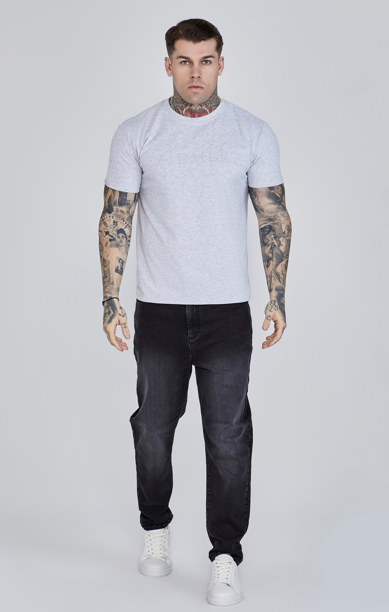 Grey Marl Logo T-Shirt (1)