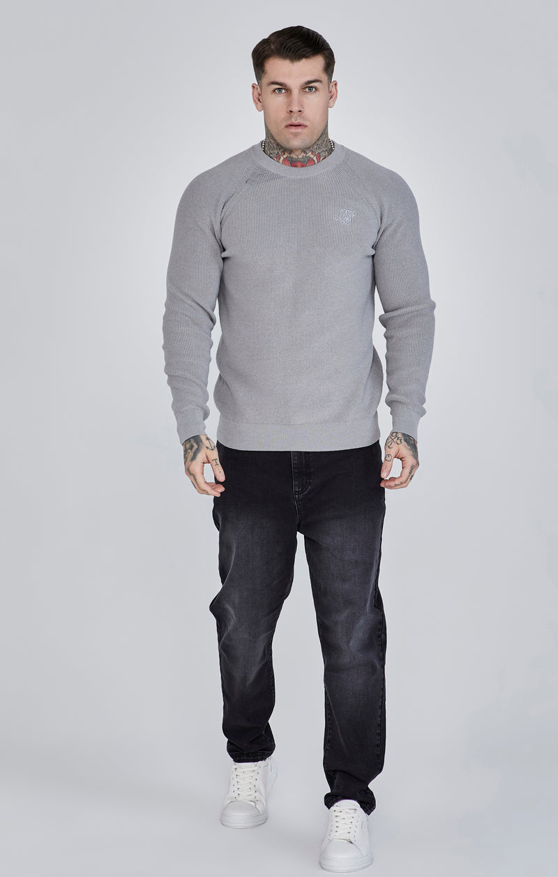 Grey Rib Knit Sweater (1)