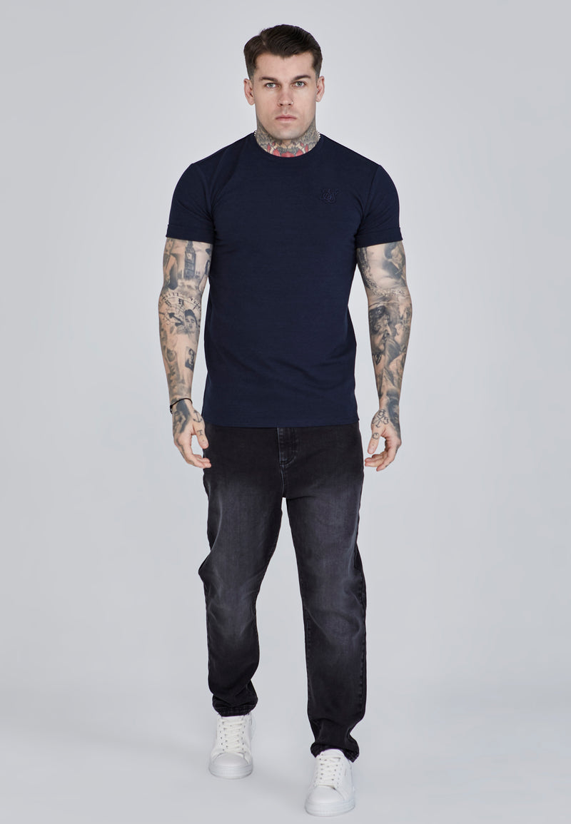 Navy Roll Sleeve T-Shirt (1)