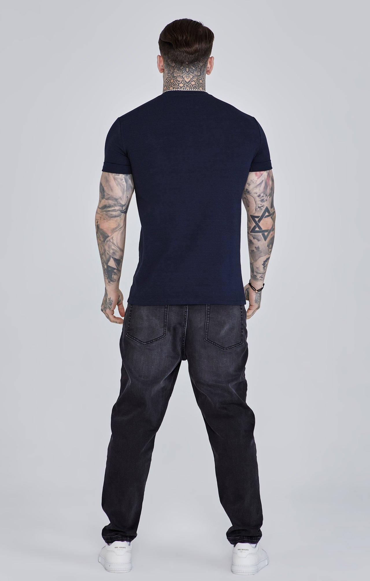 Navy Roll Sleeve T-Shirt (4)