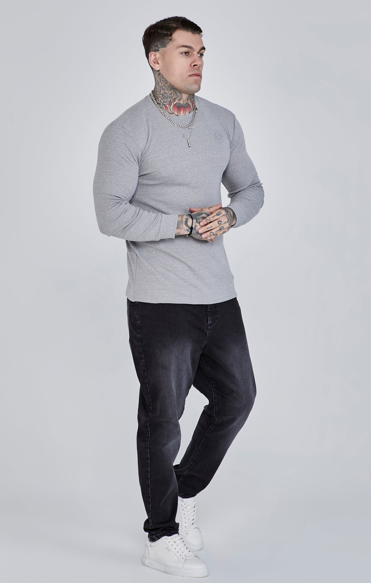 Grey Marl Long Sleeve T-Shirt (3)