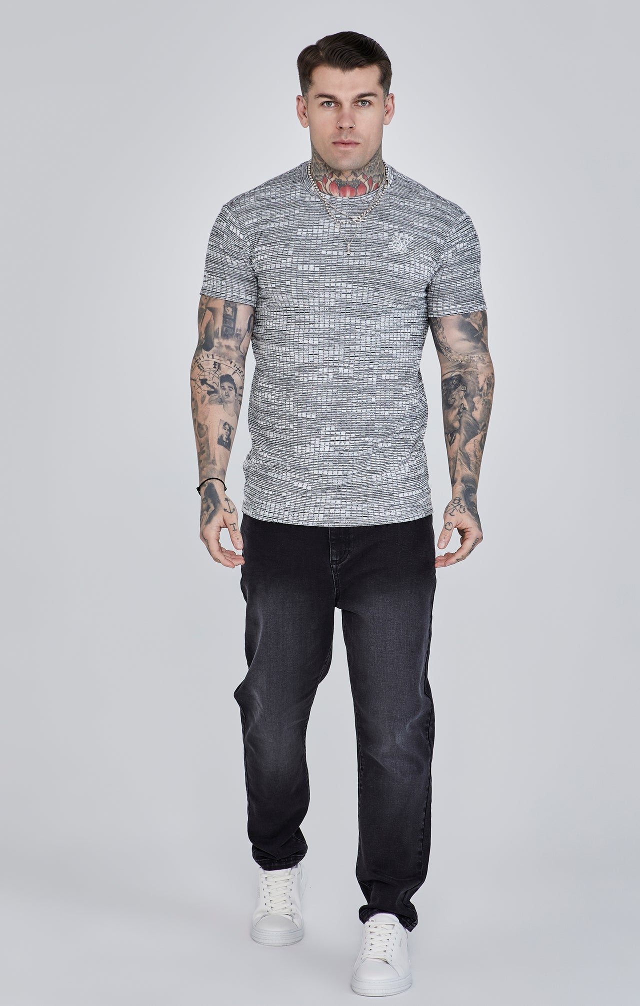 Grey Rib Knit T-Shirt (1)