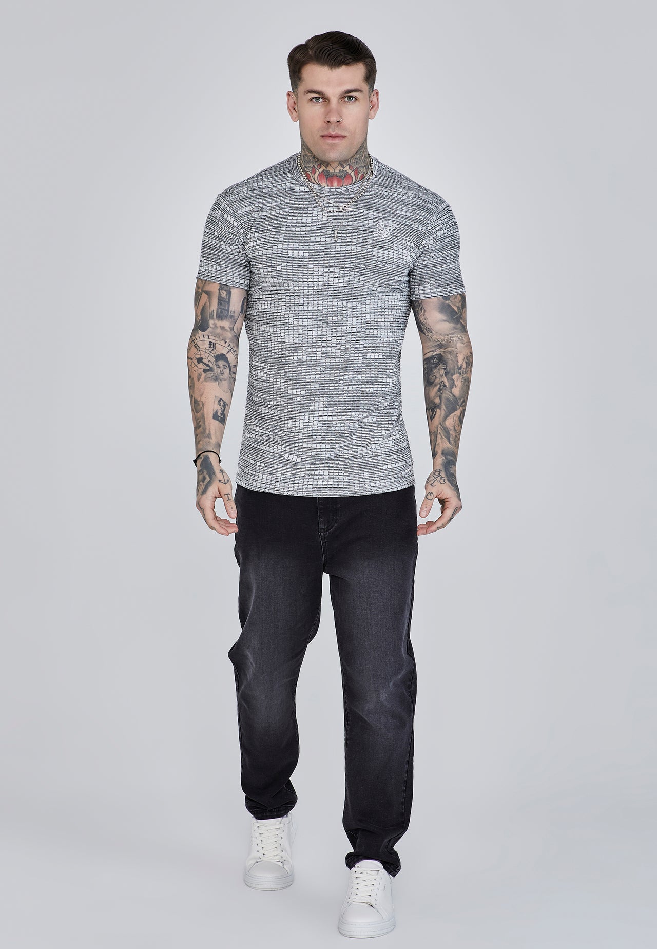 Grey Rib Knit T-Shirt (1)