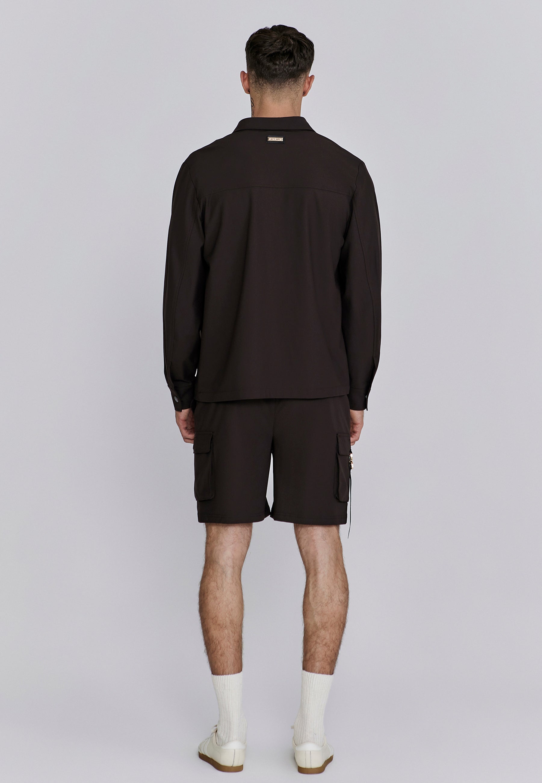 SikSilk Men's Brown Full Zip Overshirt | SikSilk UK
