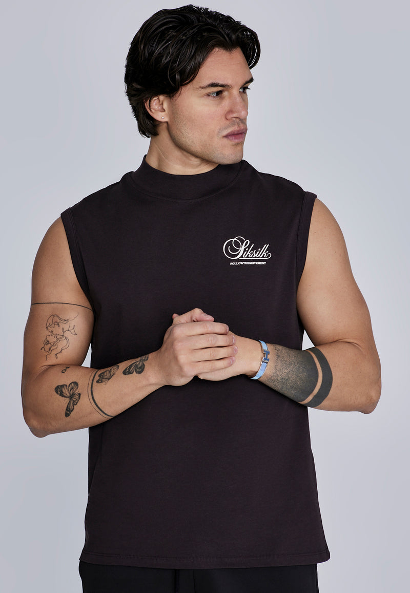 Brown Sleeveless T-Shirt