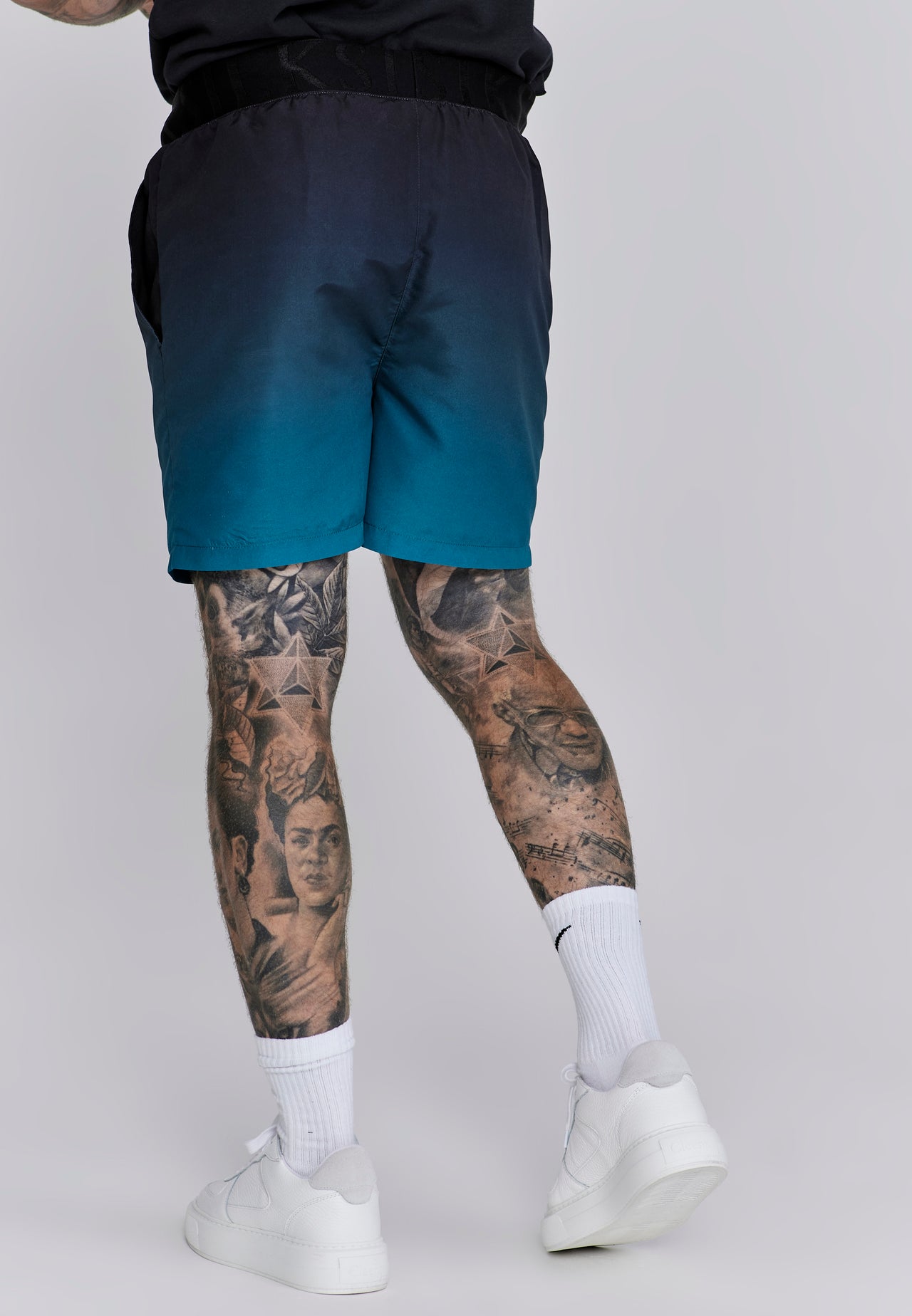 Black Teal Fade Swim Shorts (2)