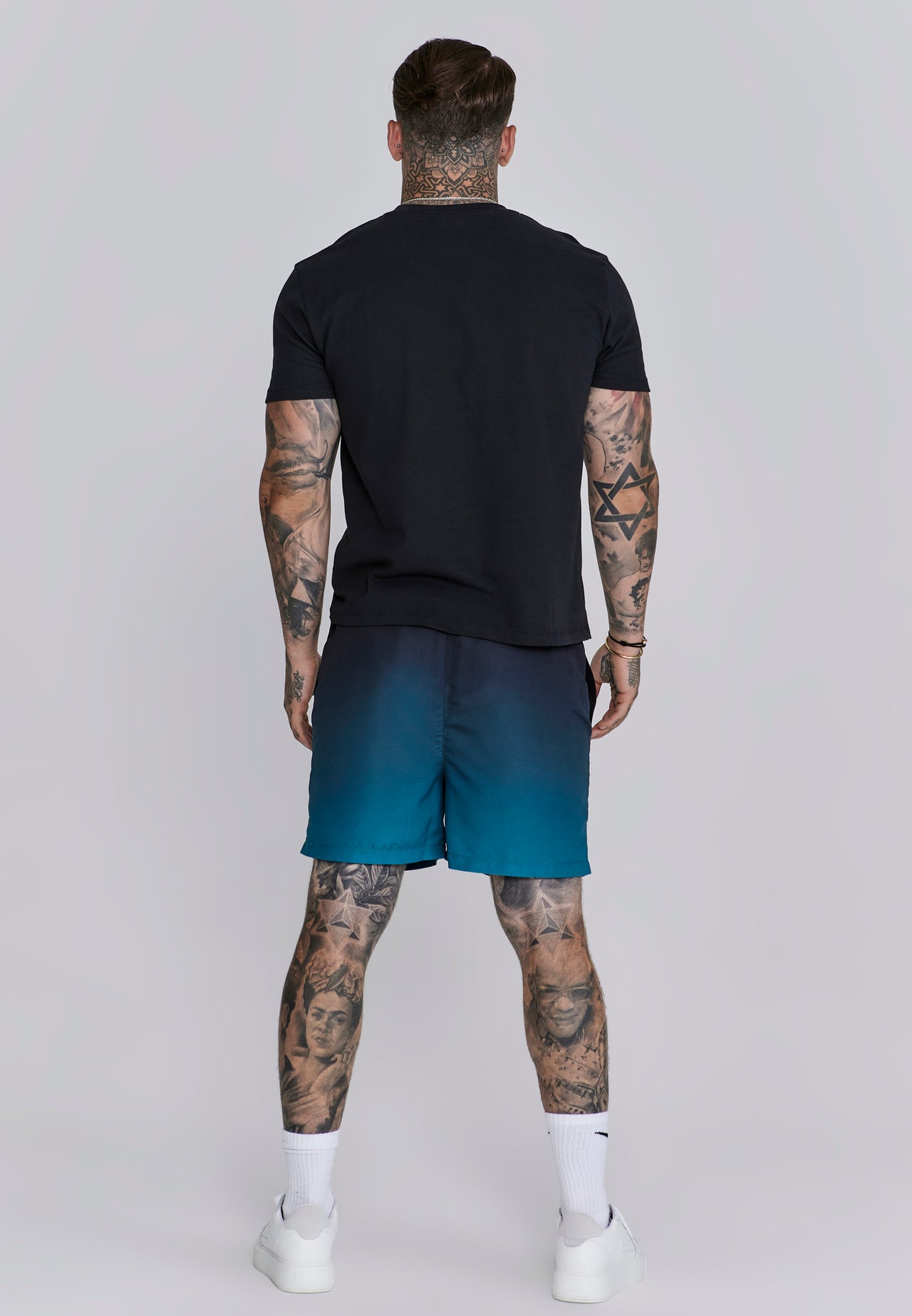 Black Teal Fade Swim Shorts (4)