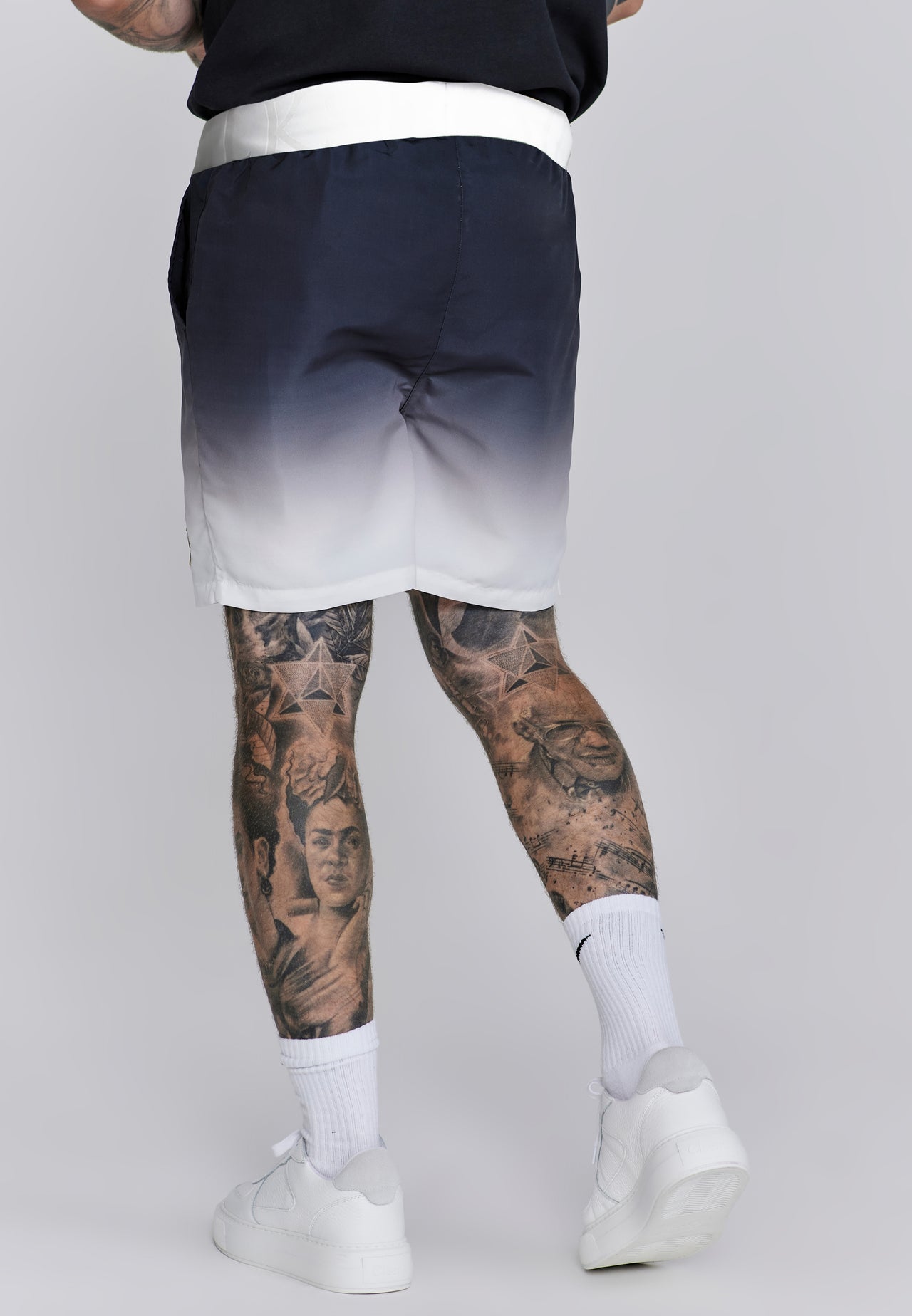 Navy White Fade Swim Shorts (2)