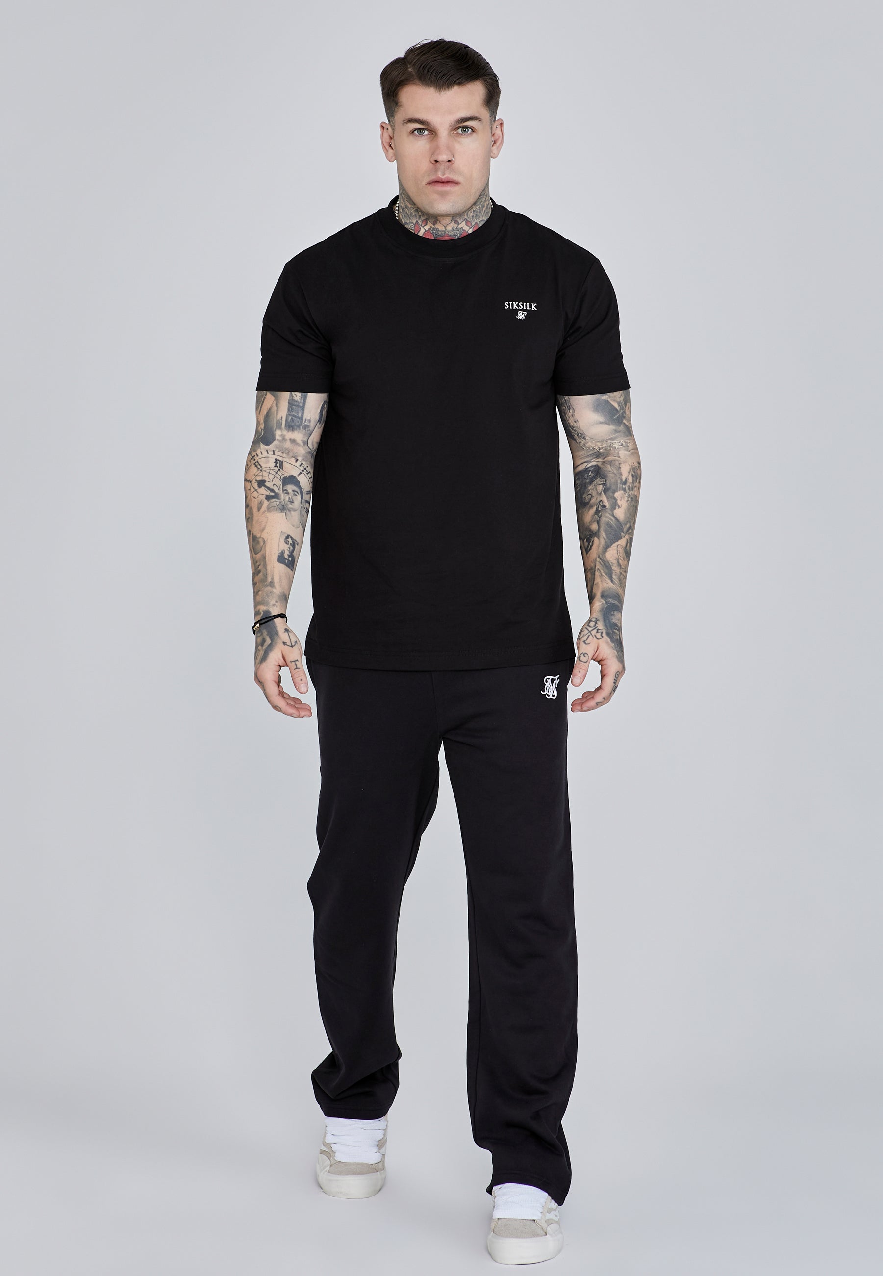 Pantalones de pista negros para hombre SikSilk | SikSilk ES