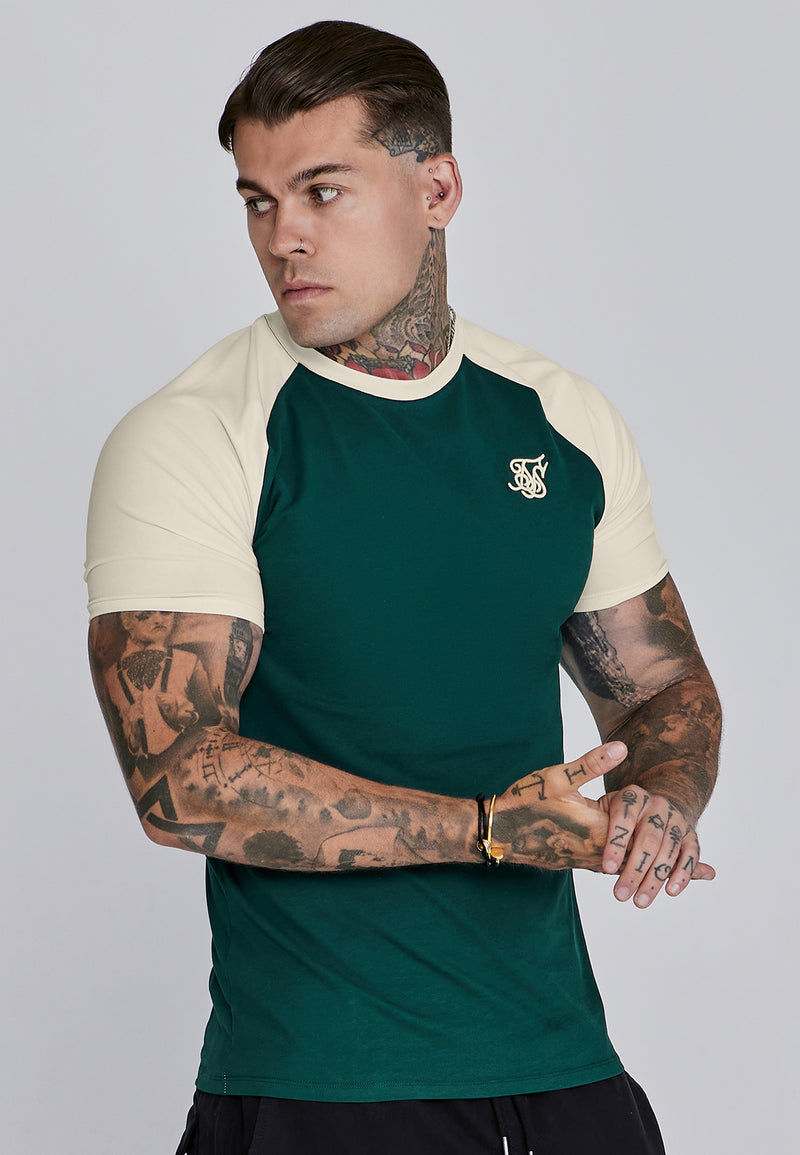 Green Ecru Raglan T-Shirt