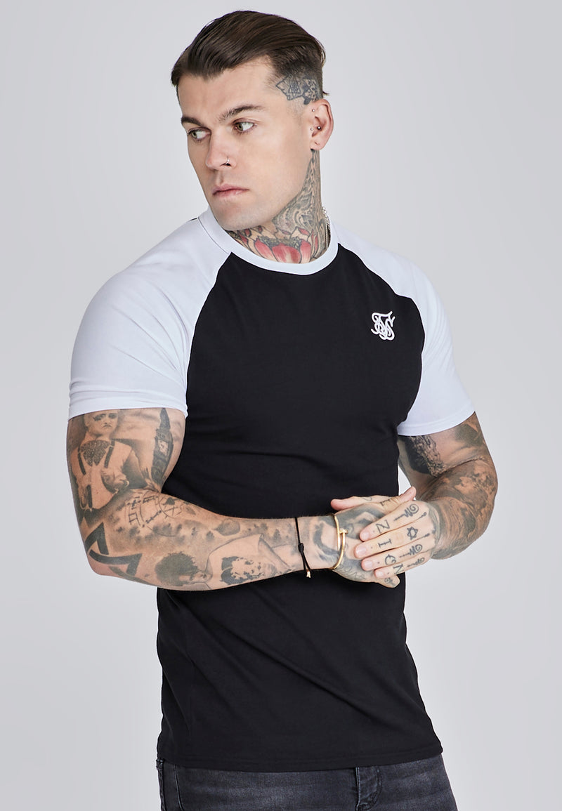 Black White Raglan T-Shirt