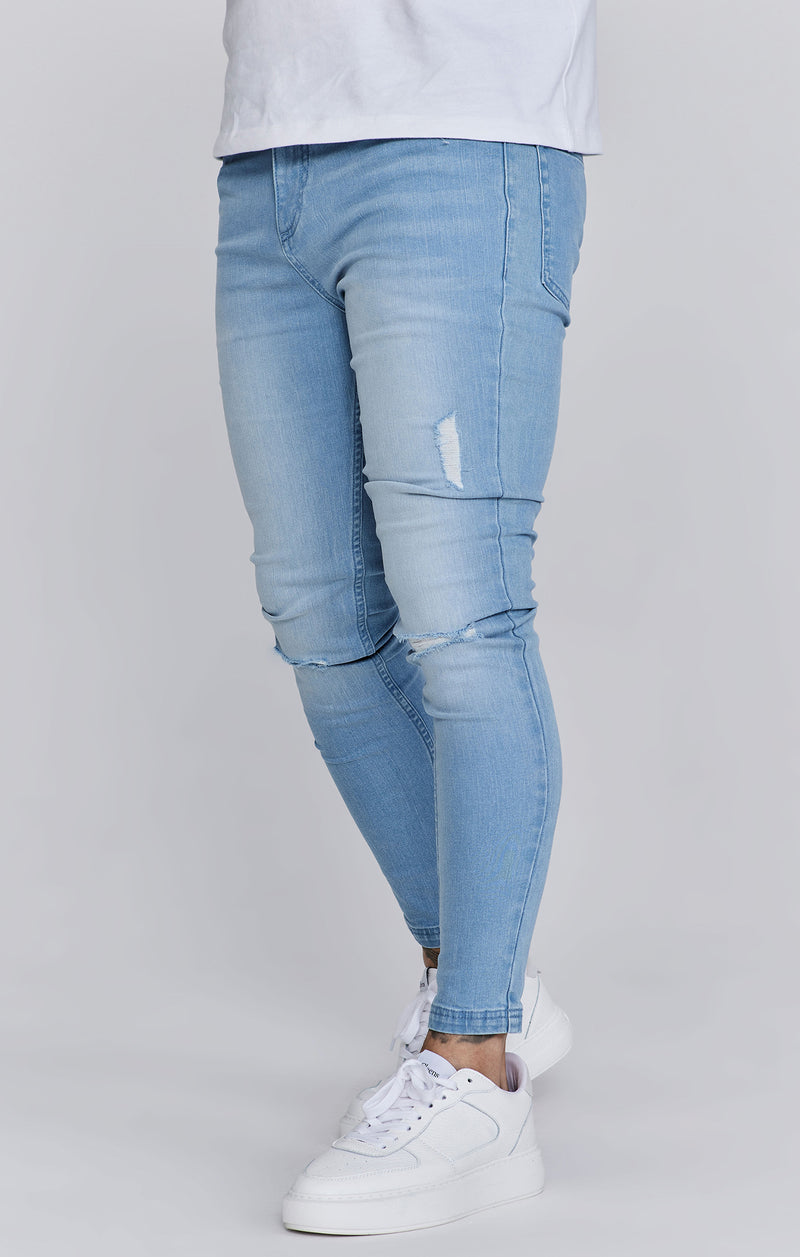 Blue Distressed Skinny Jeans
