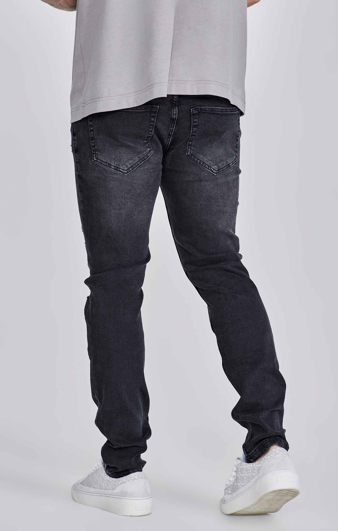 SikSilk Slim Fit Jeans Washed Black | SikSilk US