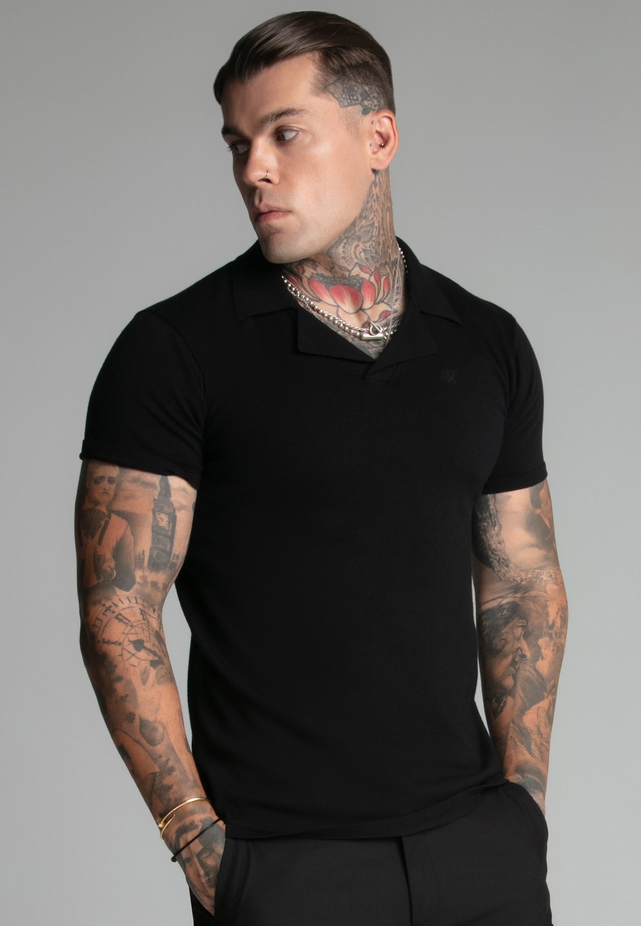 Black Revere Collar Polo