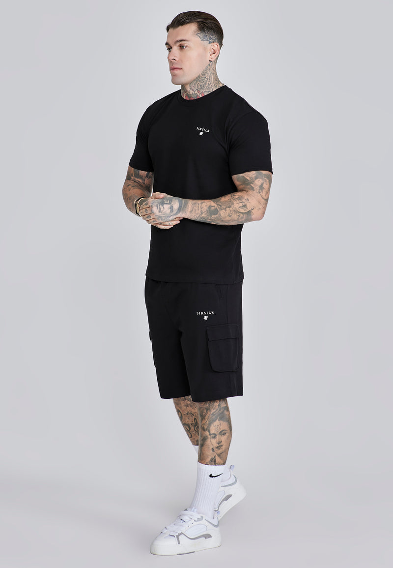 Black T-Shirt and Shorts Set