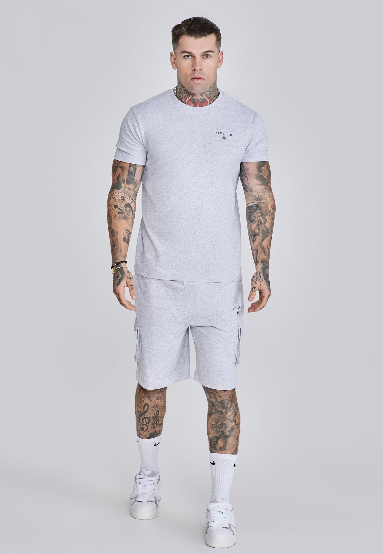 Grey Marl T-Shirt and Shorts Set (3)