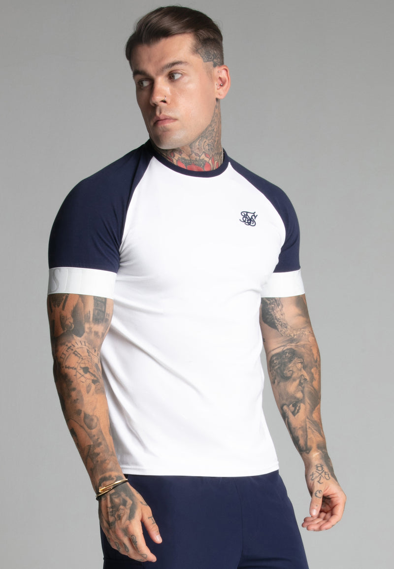 White,Navy Tech T-Shirt