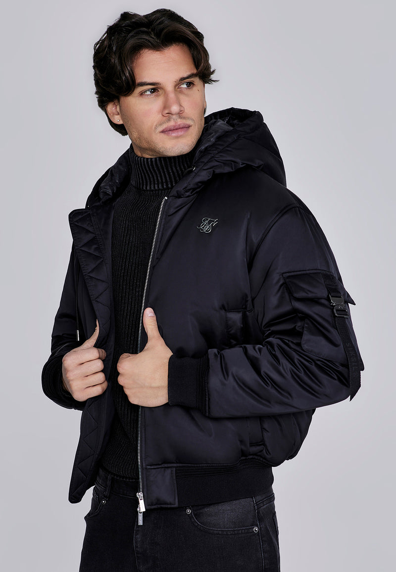 Black Hooded Bomber Jacket (1)