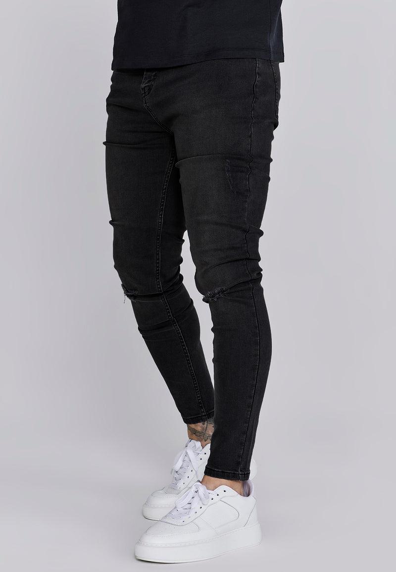 Black Distressed Skinny Jeans