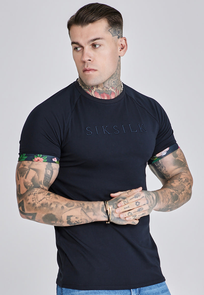 Navy Roll Sleeve T-Shirt