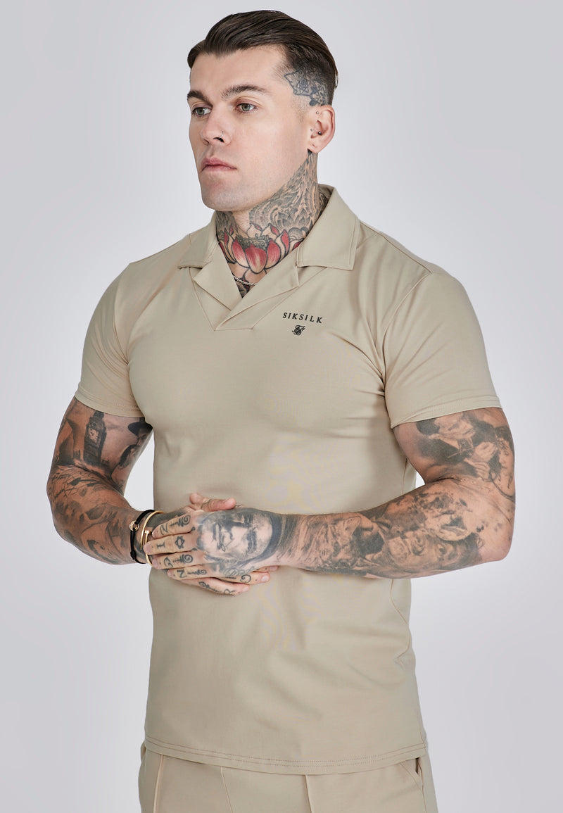 Beige Polo and Shorts Set (1)
