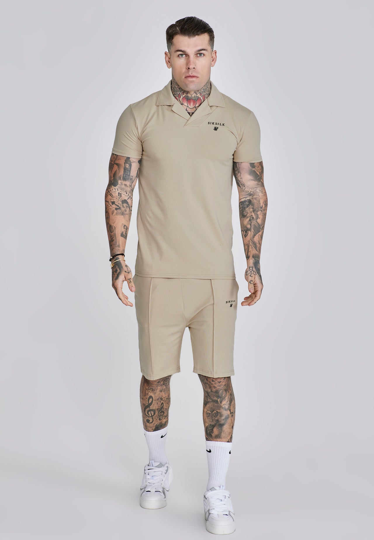 Beige Polo and Shorts Set (3)
