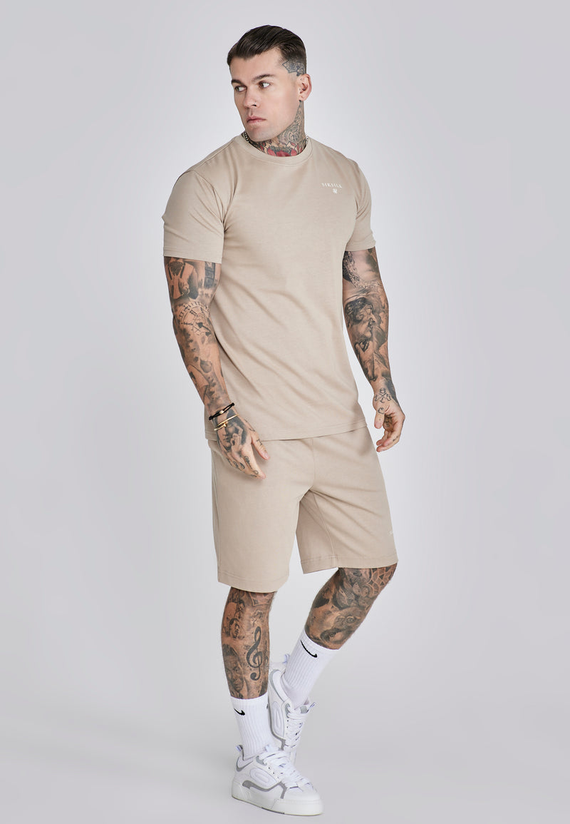 Beige T-Shirt and Shorts Set