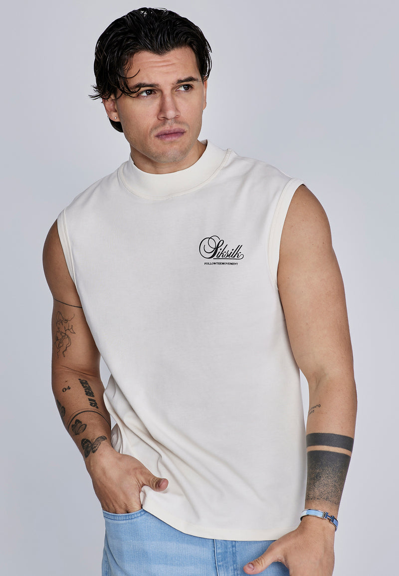 Ecru Sleeveless T-Shirt