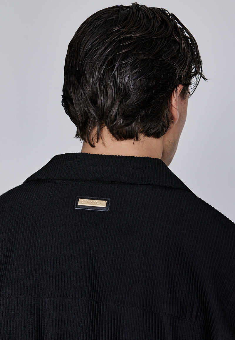 Black Ribbed Smart Shirt (1)
