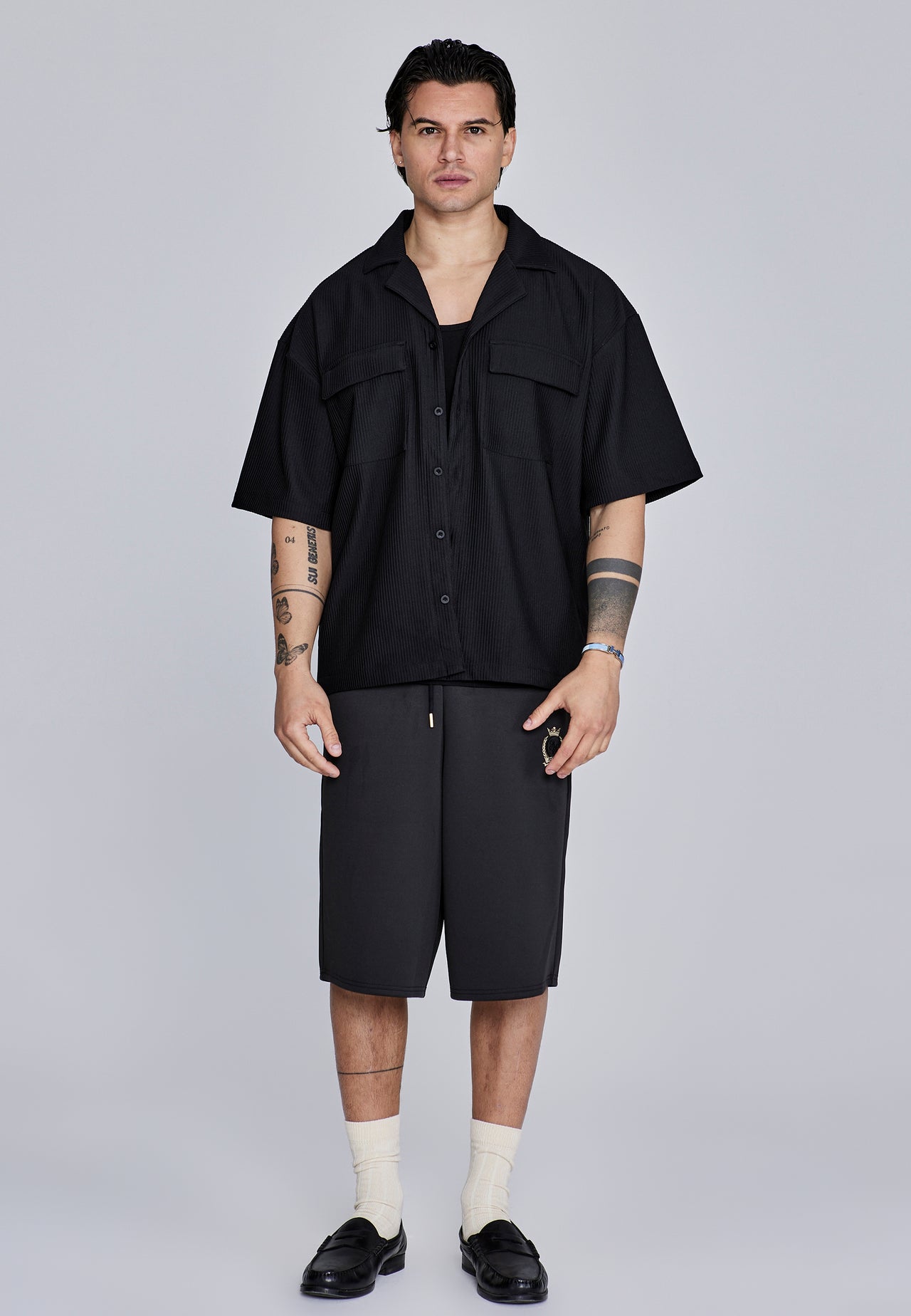 Black Ribbed Smart Shirt (2)