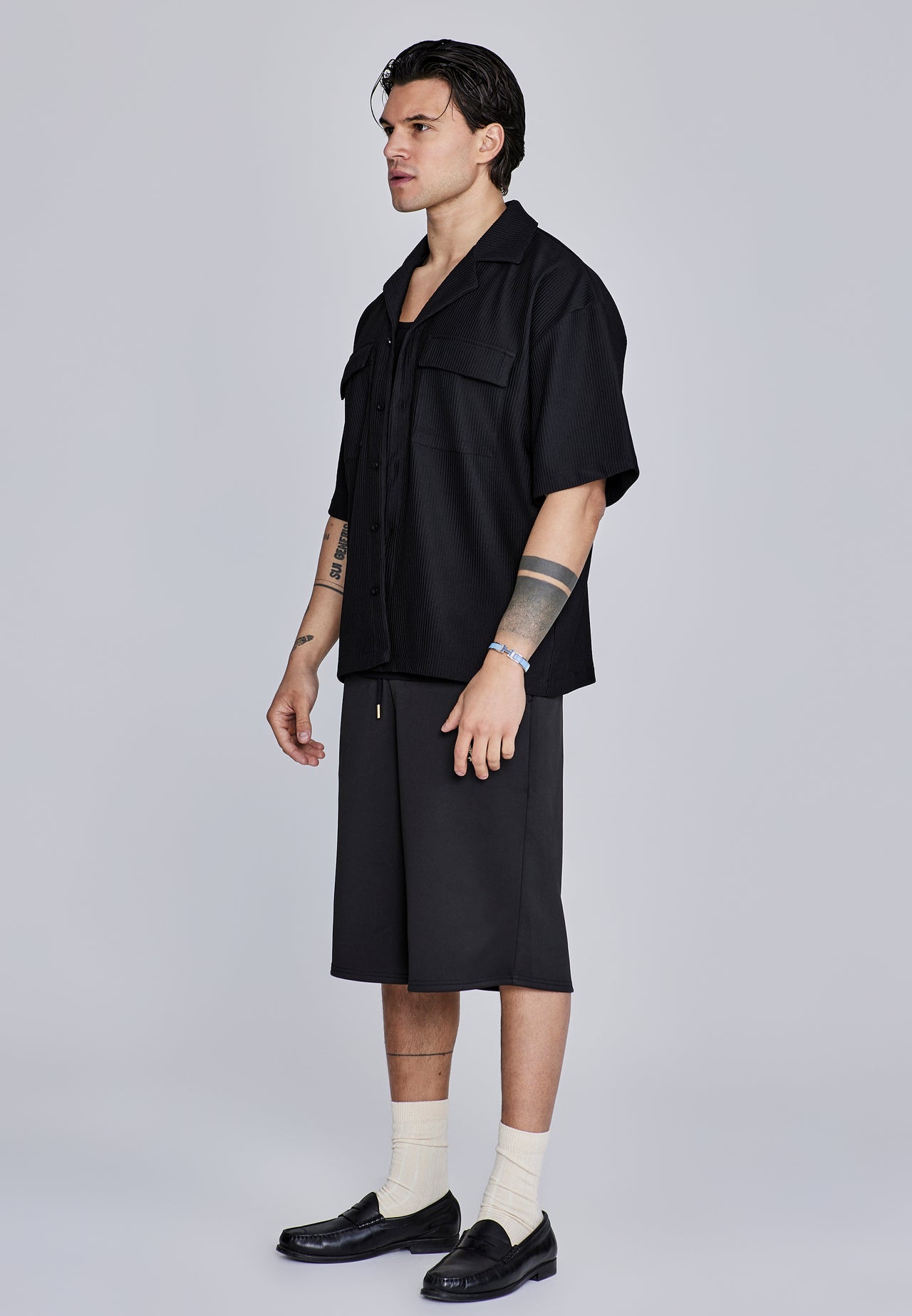 Black Ribbed Smart Shirt (3)
