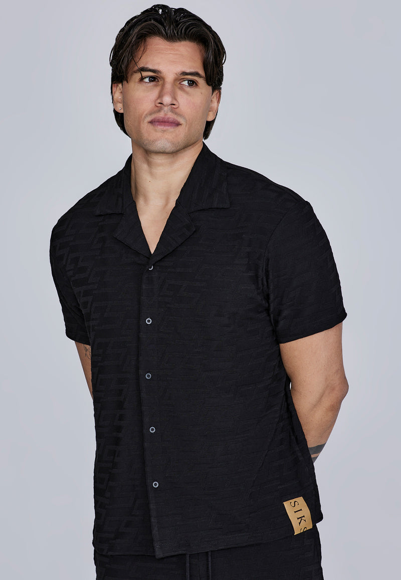 Black Towelling Shirt