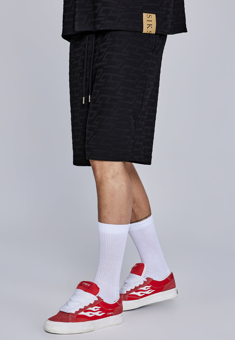 Black Towelling Shorts