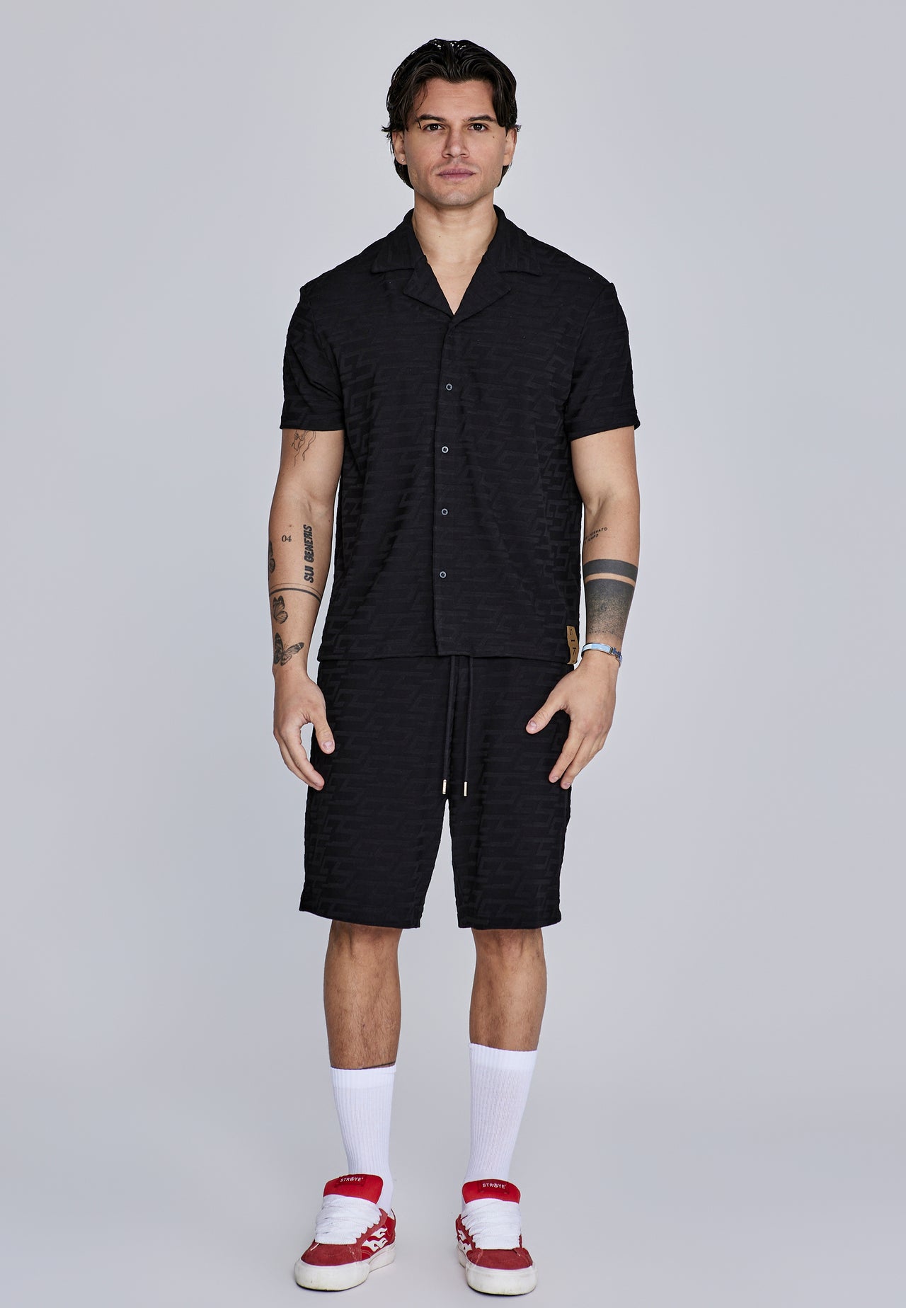 Black Towelling Shorts (3)