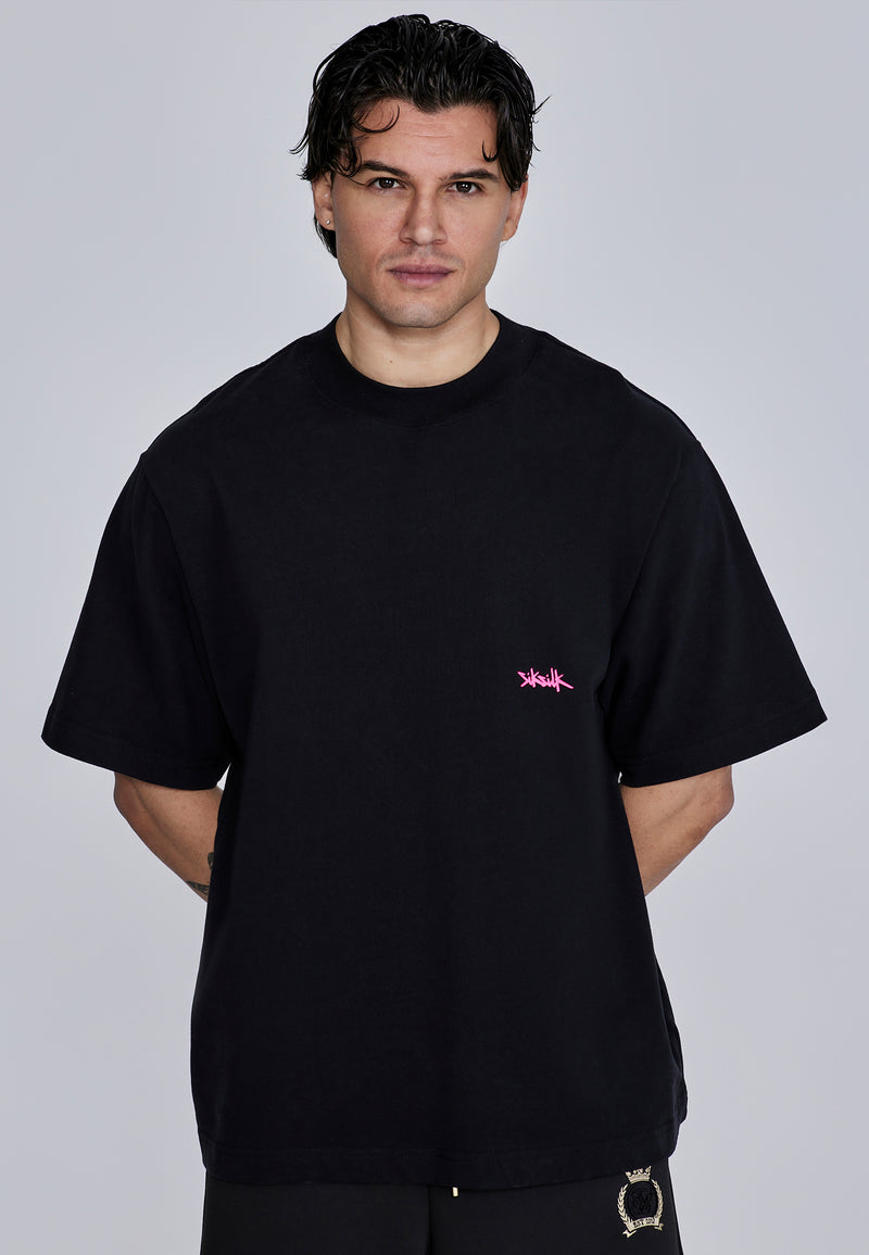 Black Neon Pink Oversized T-Shirt