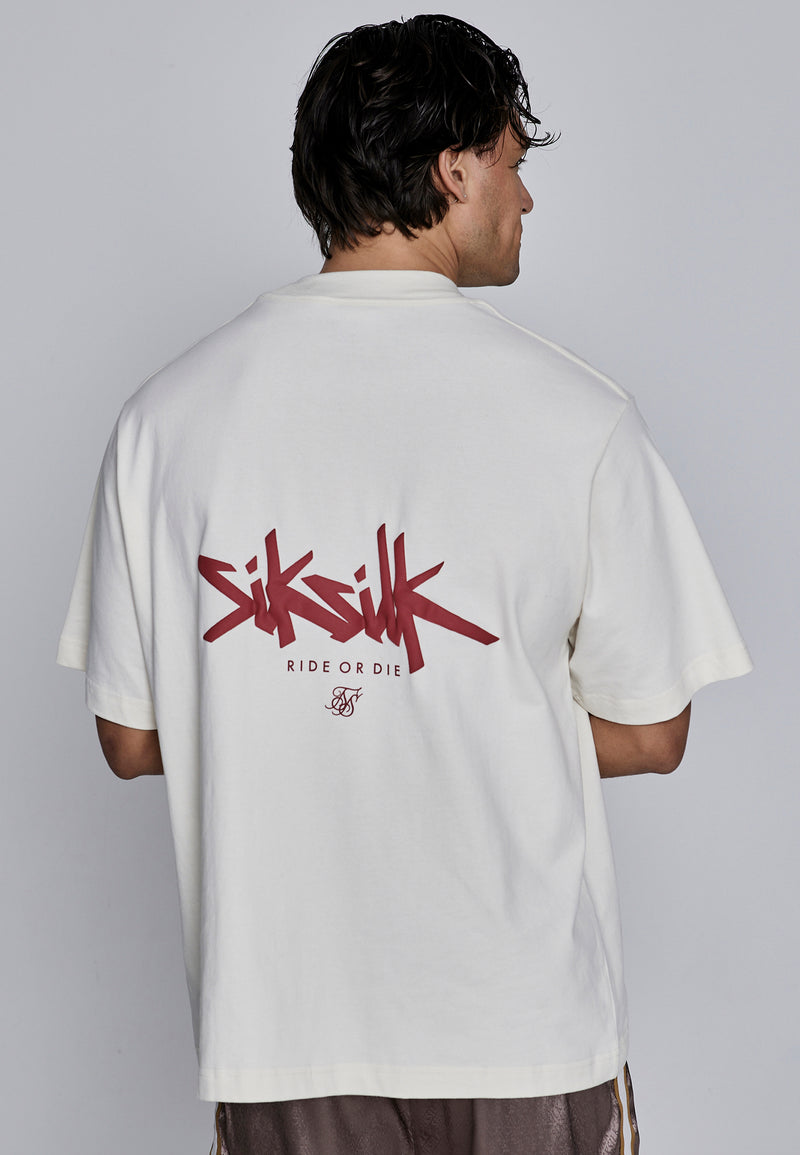 Ecru Red Oversized T-Shirt (1)