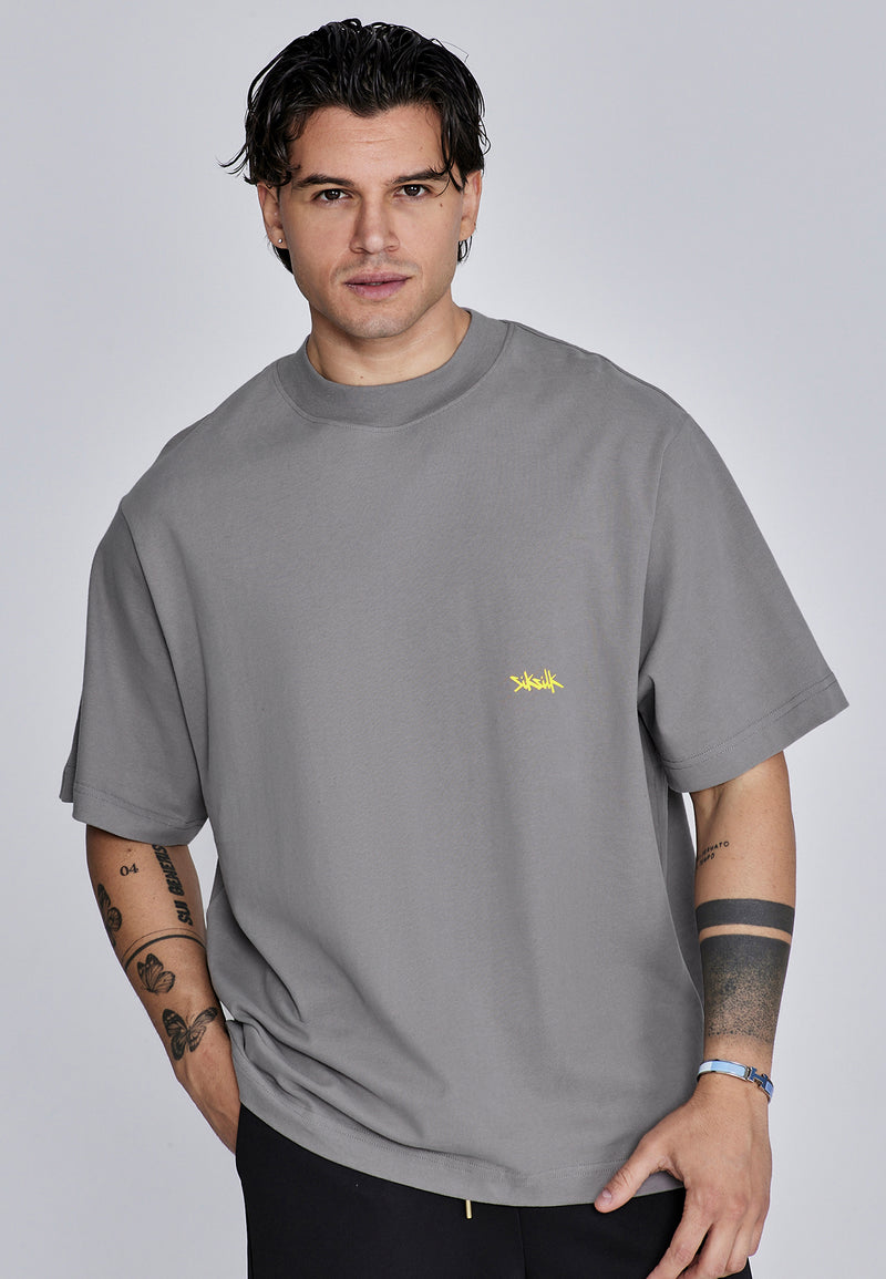 Grey Neon Yellow Oversized T-Shirt