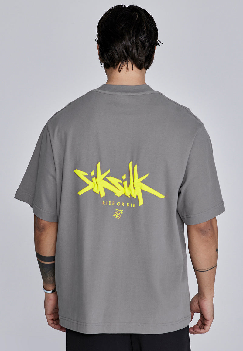 Grey Neon Yellow Oversized T-Shirt (1)