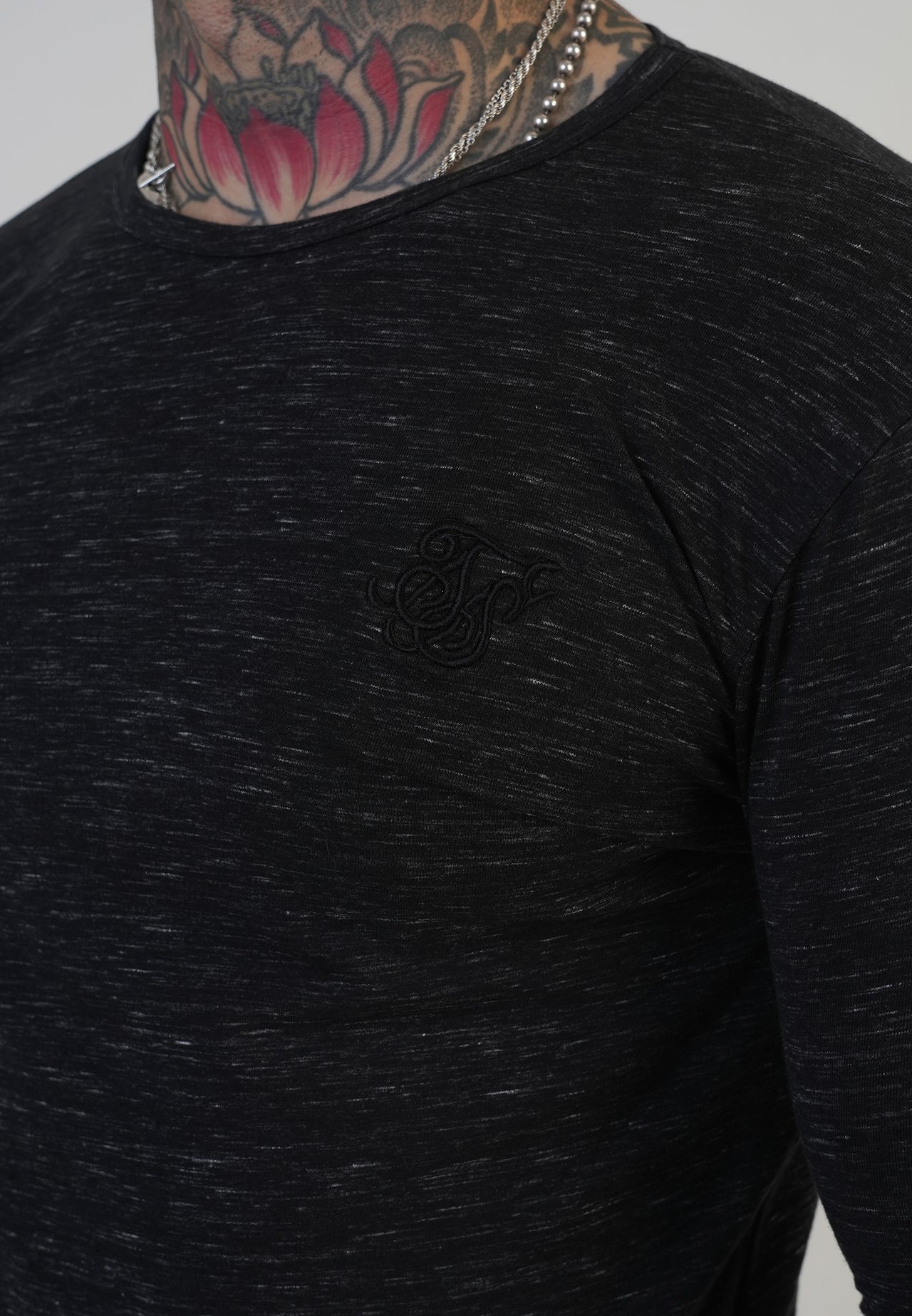 Black LS Marl T-Shirt (1)